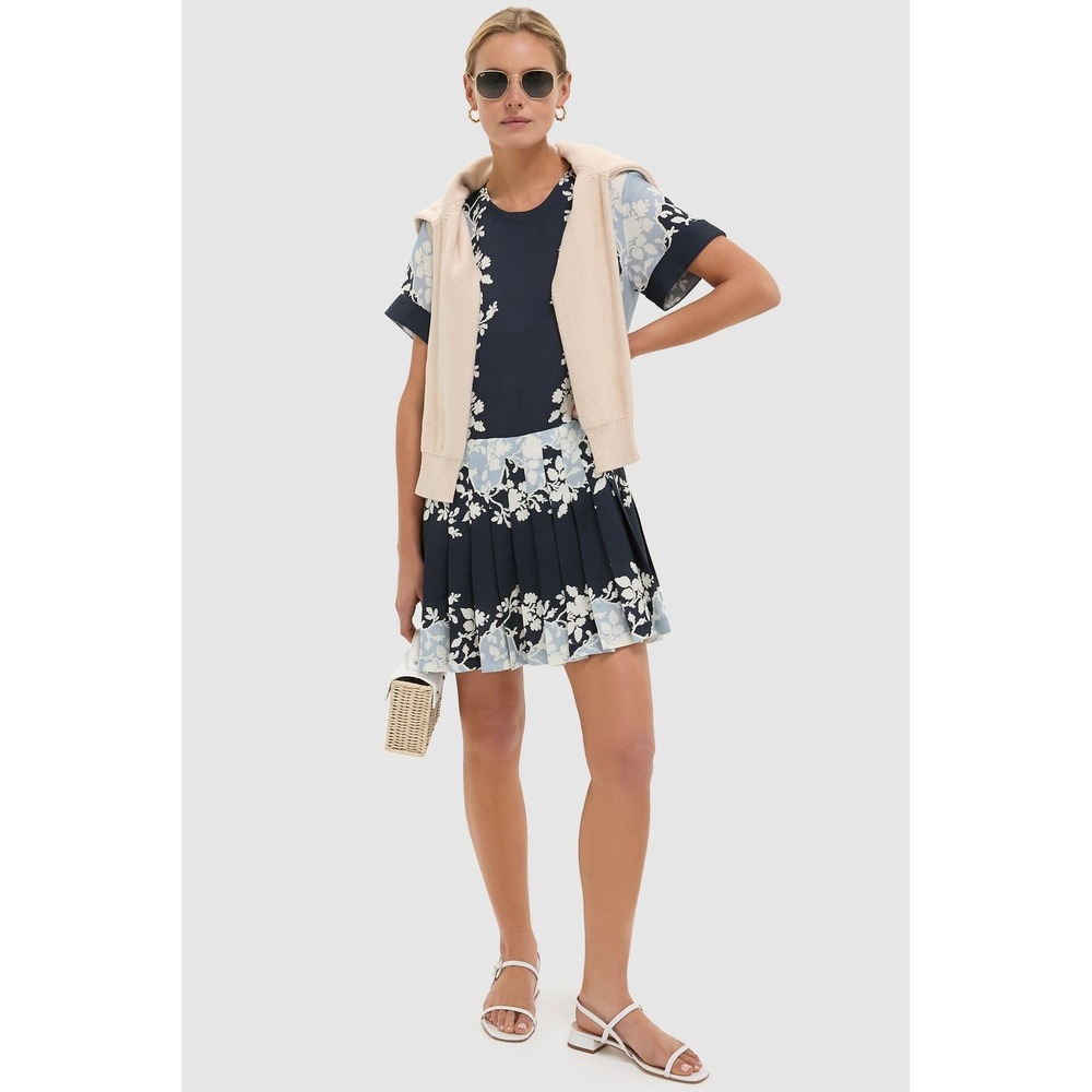 NWT Tuckernuck Blue Fog Liza Mini Dress Pleated Skirt (MSRP: $268) Small